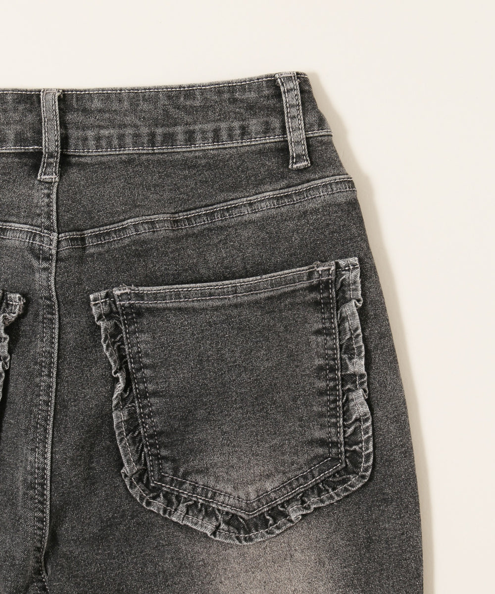 フリルデザインフレアパンツ