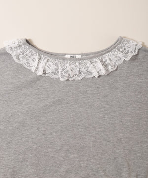 レースパイピングオフショルスウェット