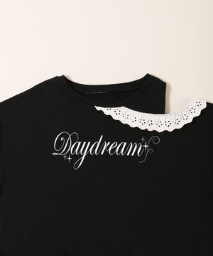 オープンショルダーフリルスウェット