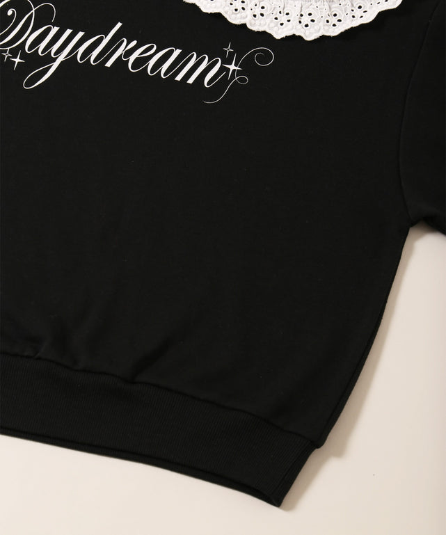 オープンショルダーフリルスウェット