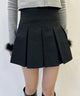 ボックスプリーツスカート/ブラック モデル：157㎝ F着用