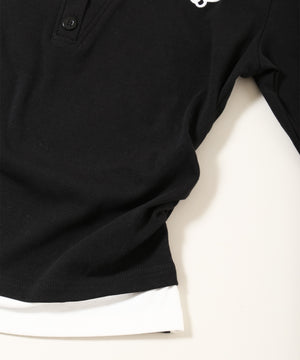 レースネックレイヤードロンT