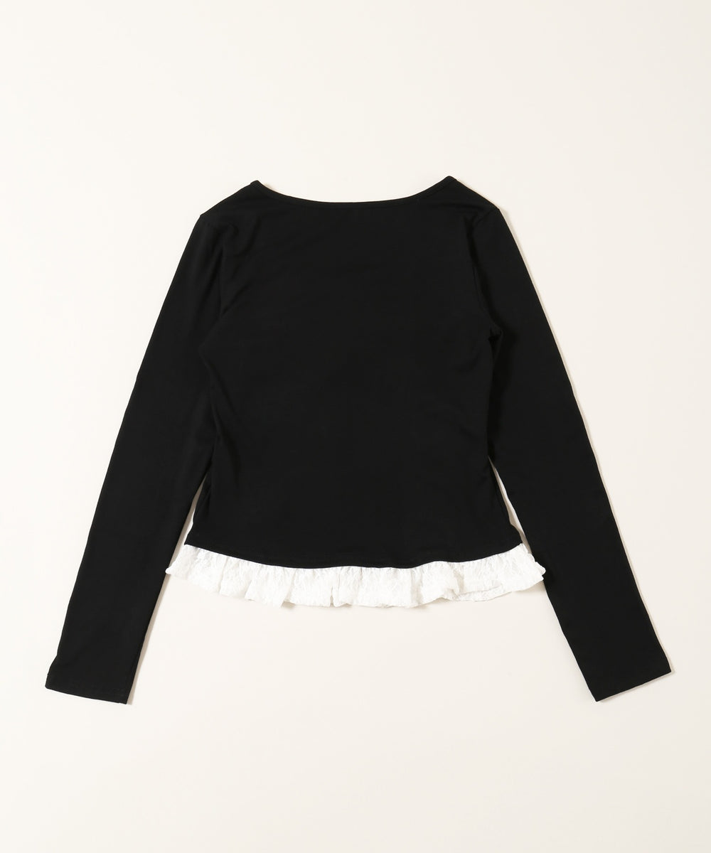 ヘンリーレースレイヤードトップス