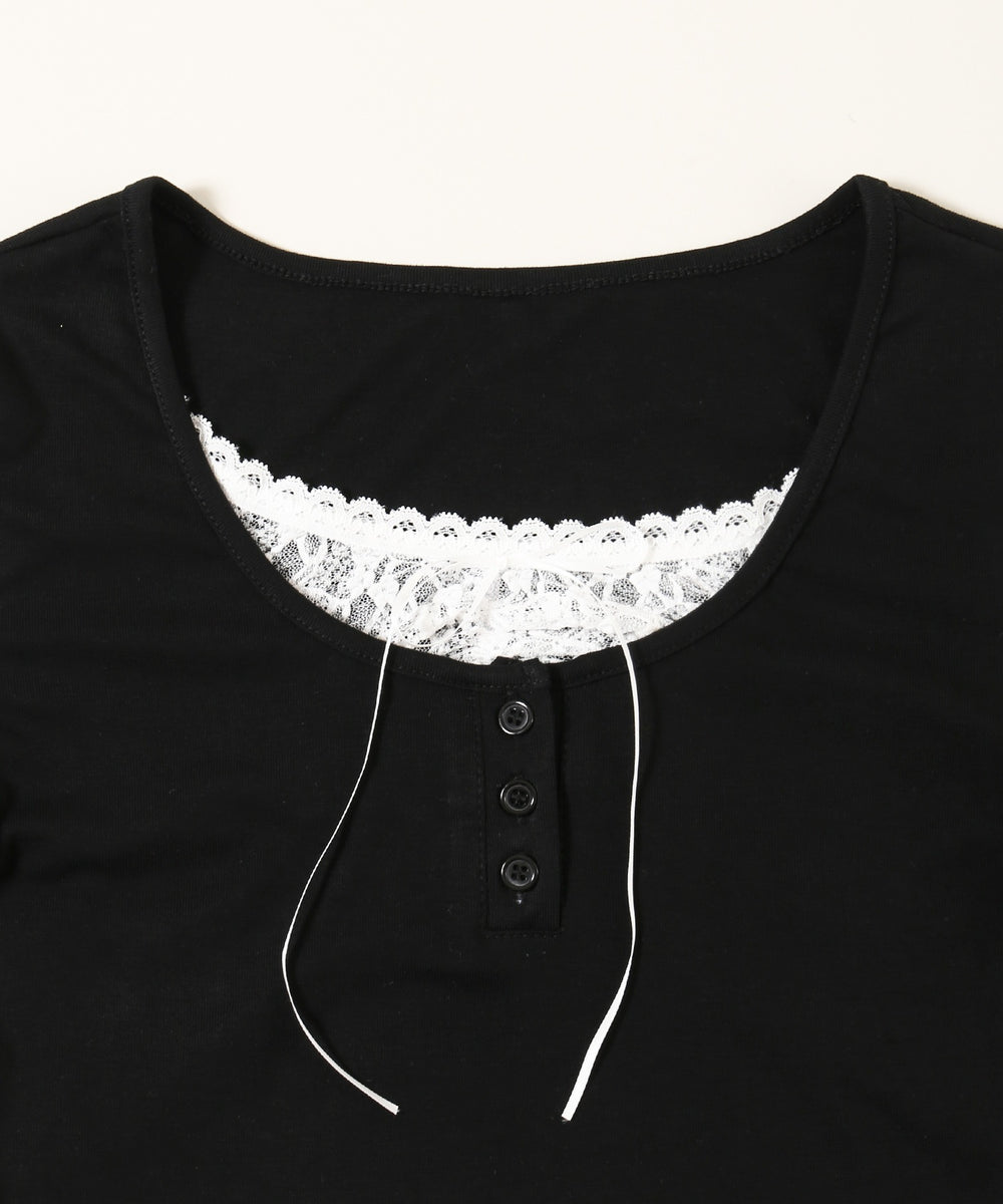 ヘンリーレースレイヤードトップス