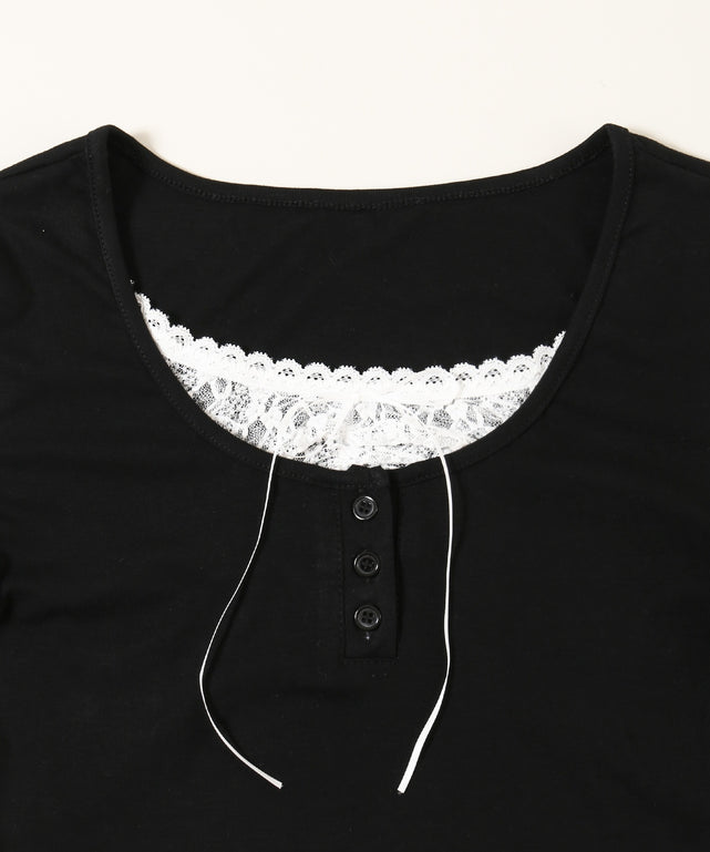 ヘンリーレースレイヤードトップス