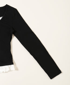 ヘンリーレースレイヤードトップス