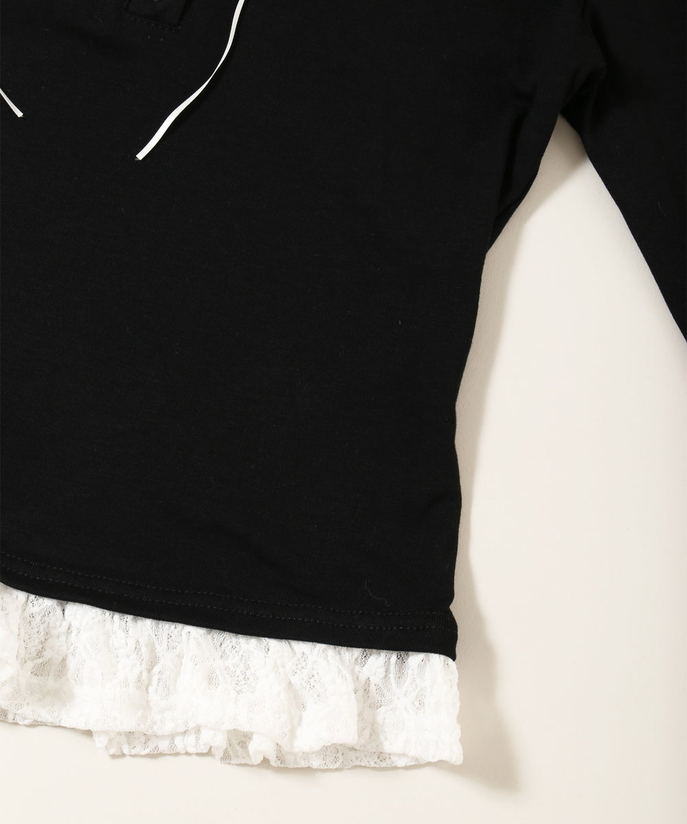 ヘンリーレースレイヤードトップス