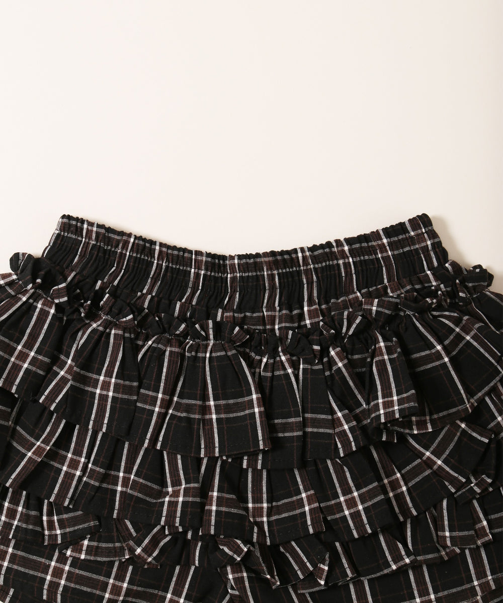 フリルチェックショートパンツ