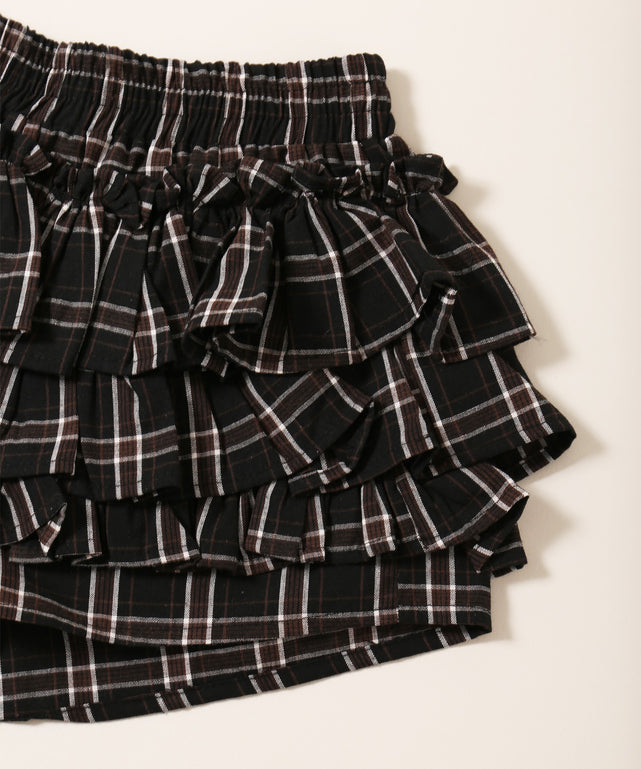 フリルチェックショートパンツ