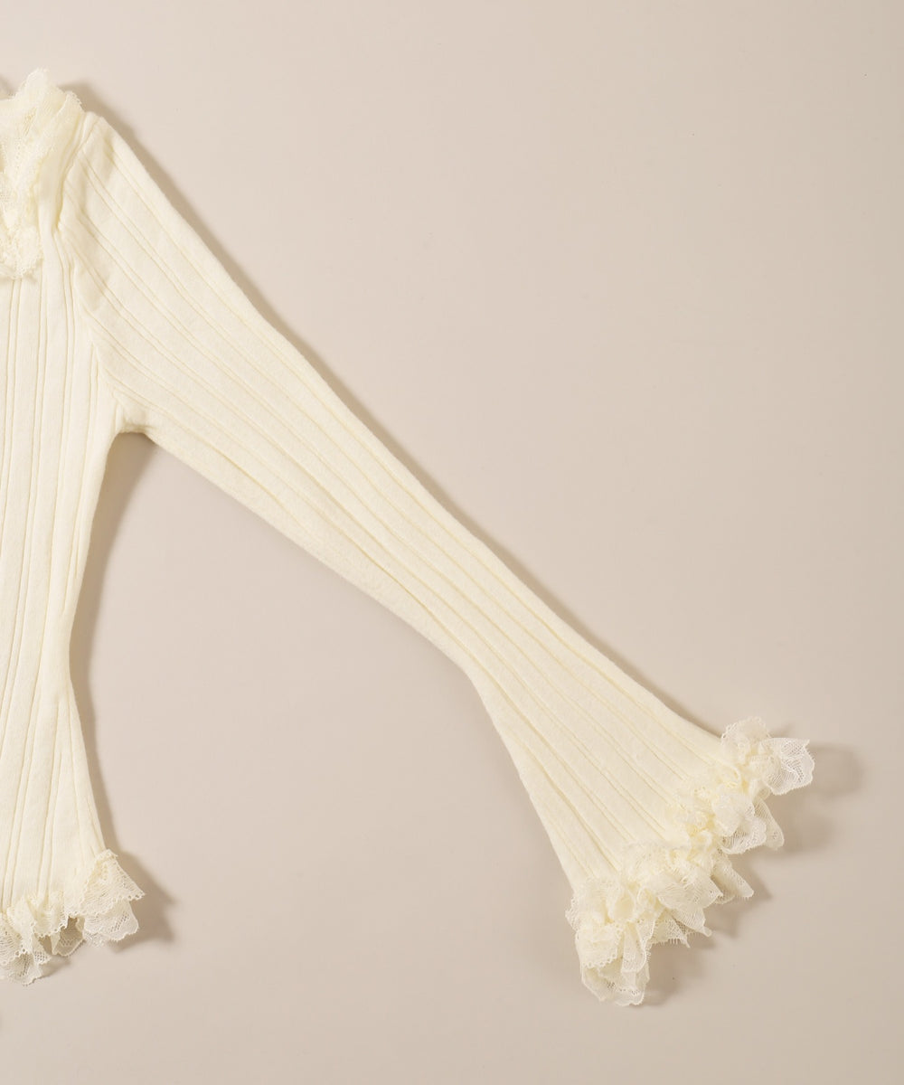 フリルレースパイピングカーディガン