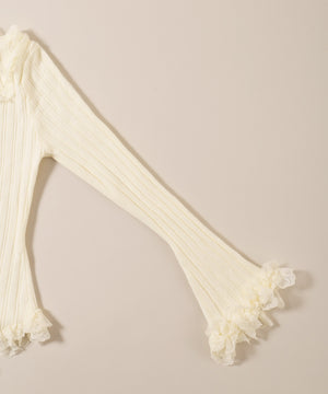 フリルレースパイピングカーディガン