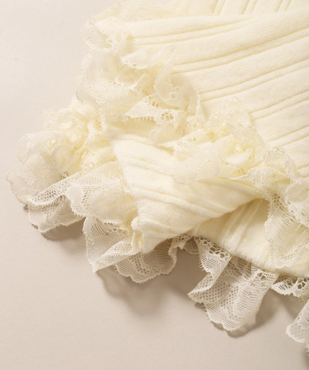 フリルレースパイピングカーディガン