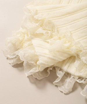 フリルレースパイピングカーディガン