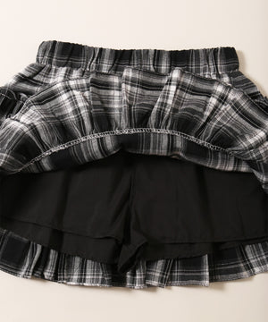 3段チェックフリルスカート