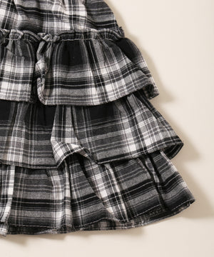 3段チェックフリルスカート