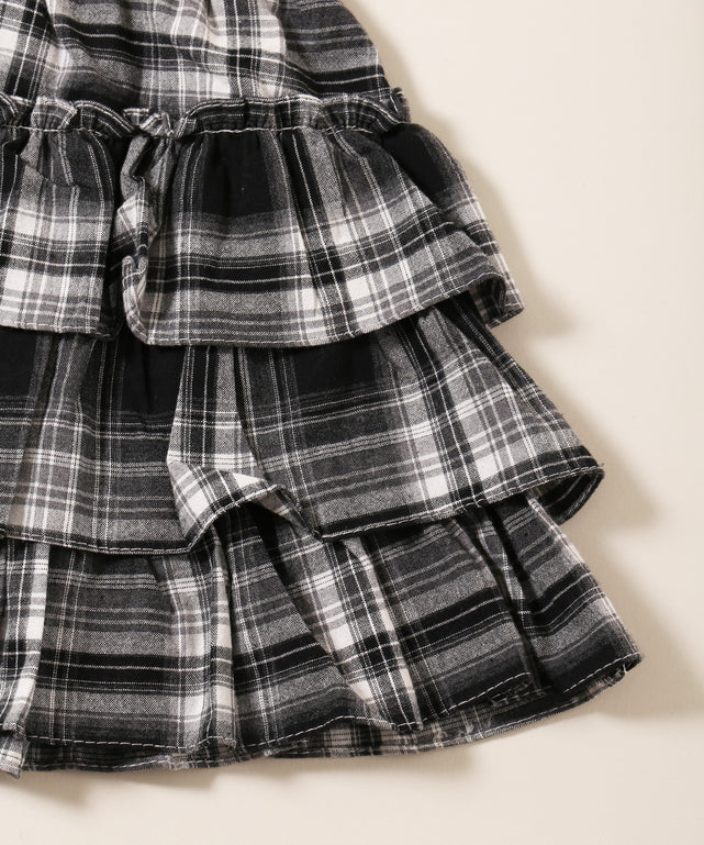 3段チェックフリルスカート