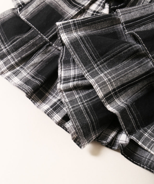 3段チェックフリルスカート