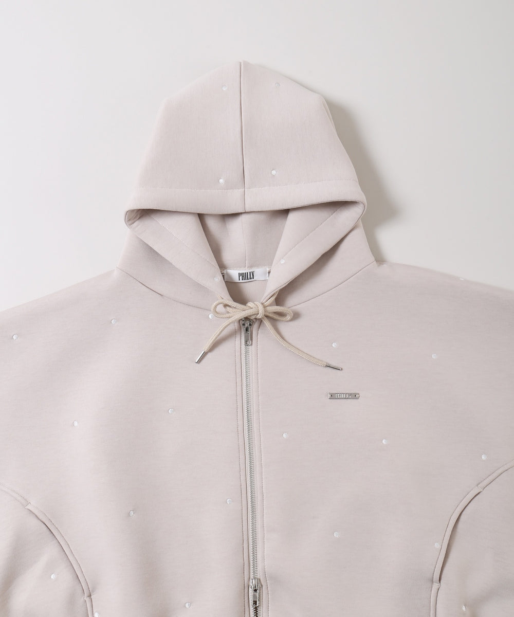 ドットダンボールニットパーカー