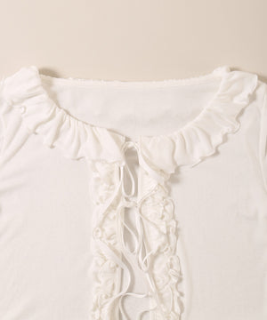 ハリヌキフリルカーディガン