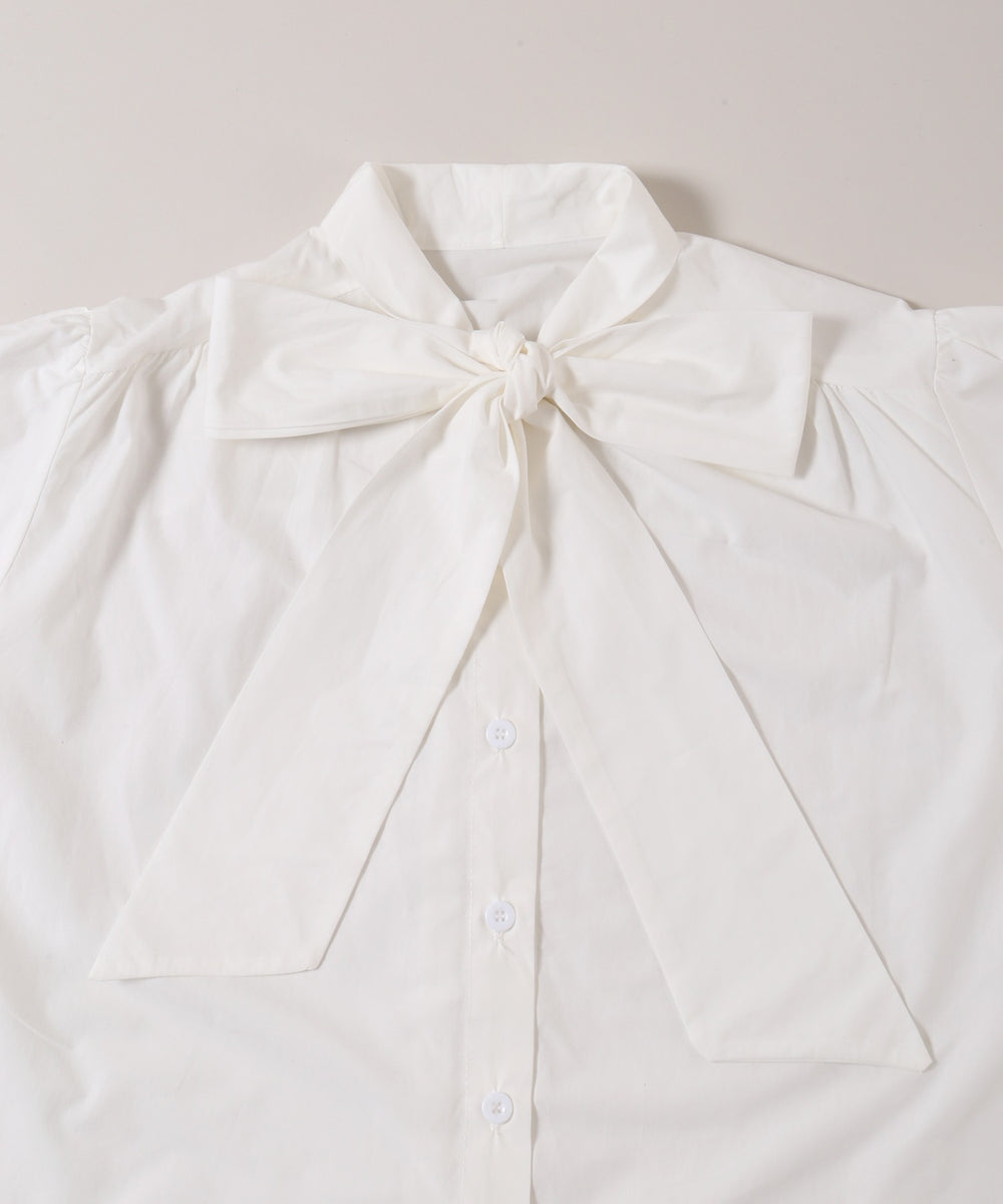 ボウタイ長袖ブラウス