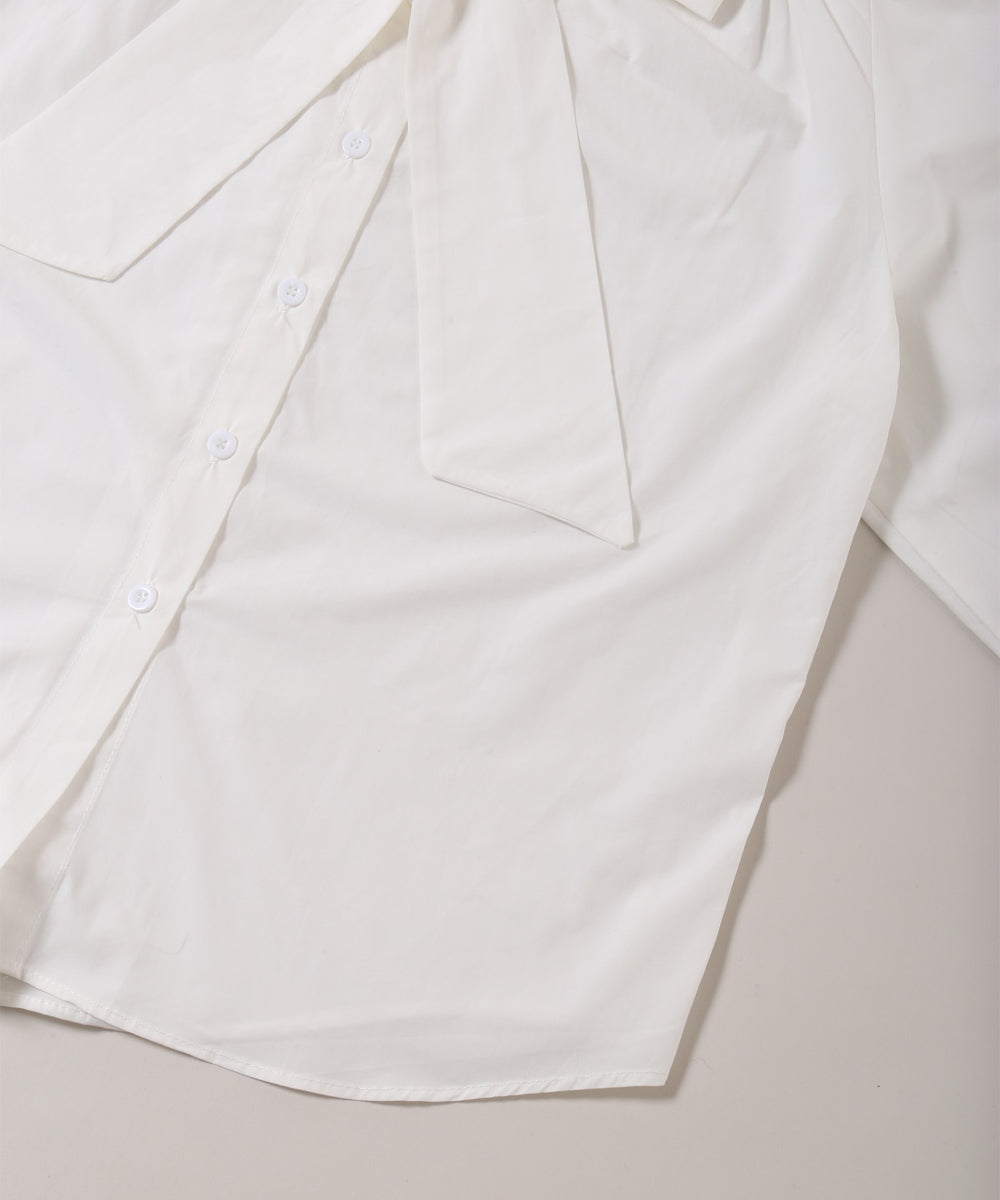 ボウタイ長袖ブラウス