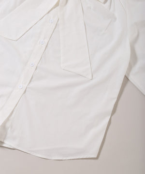 ボウタイ長袖ブラウス