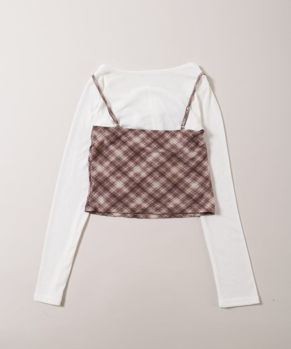 チェックキャミセットカーディガン