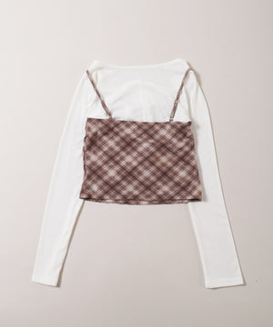 チェックキャミセットカーディガン