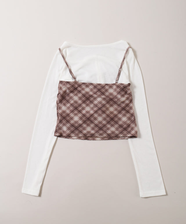 チェックキャミセットカーディガン