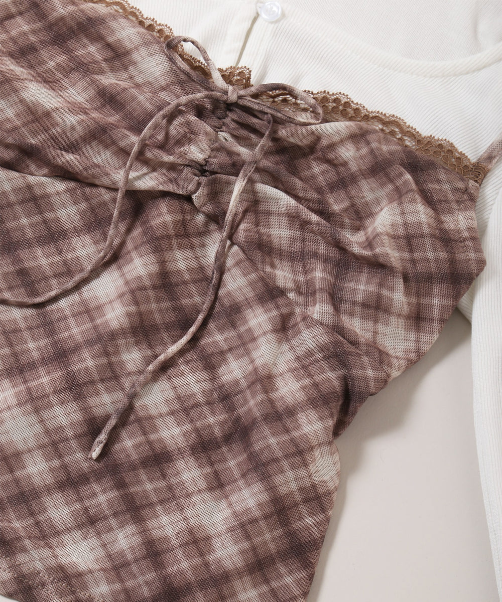 チェックキャミセットカーディガン