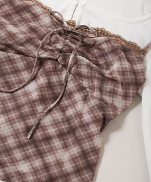 チェックキャミセットカーディガン