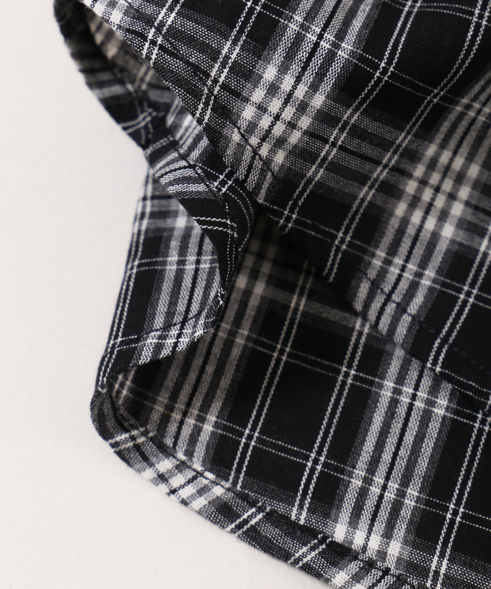 オフショルチェックシャツ