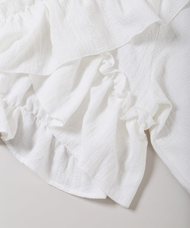 クロスフリルブラウス