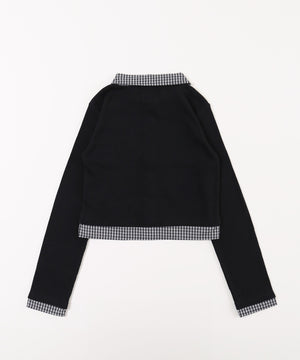 チェックドッキングリブカーディガン