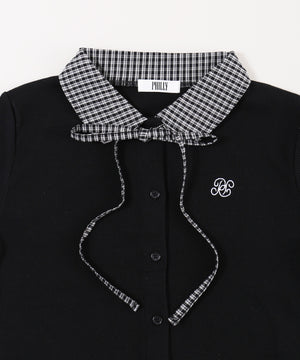 チェックドッキングリブカーディガン