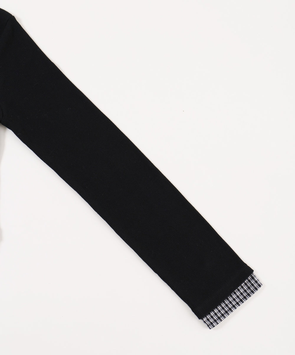 チェックドッキングリブカーディガン