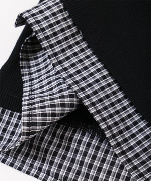 チェックドッキングリブカーディガン