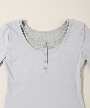 バイカラーレイヤードトップス