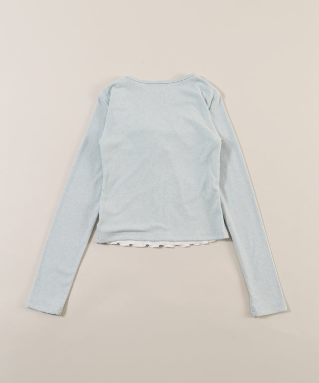 フリルレイヤードトップス