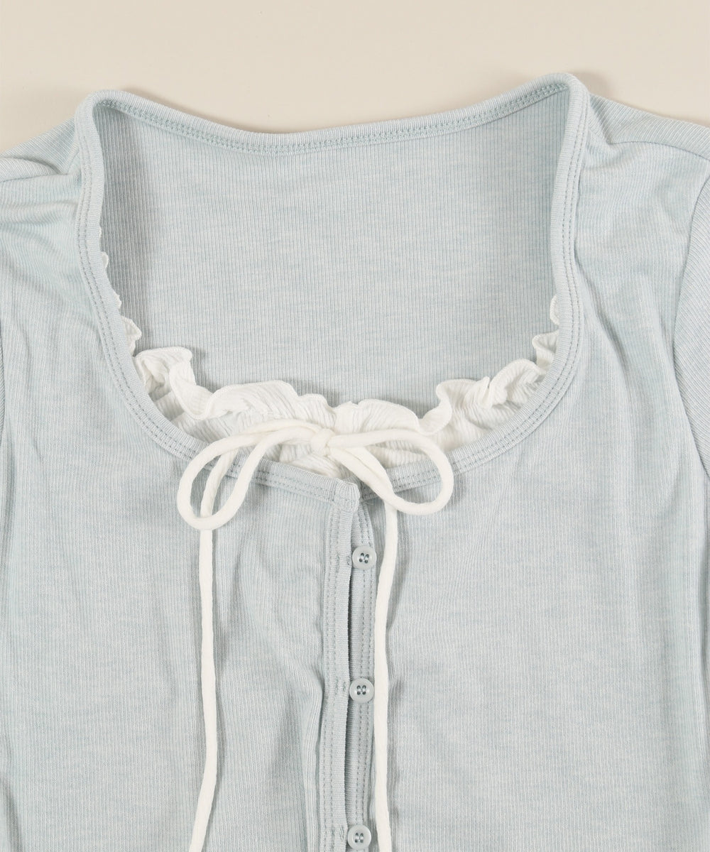 フリルレイヤードトップス