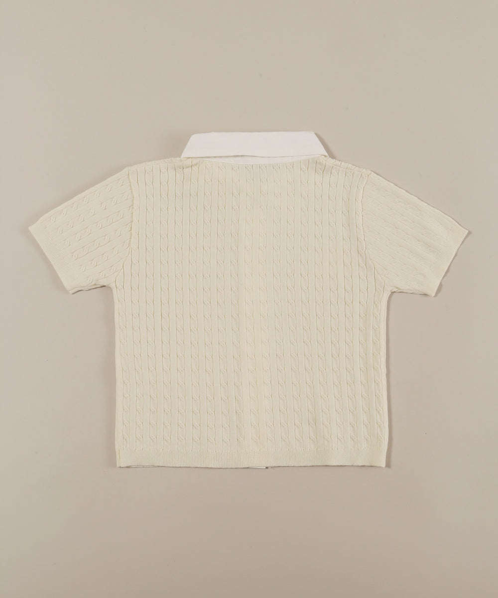 シャツドッキング半袖ニット