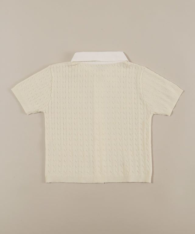 シャツドッキング半袖ニット