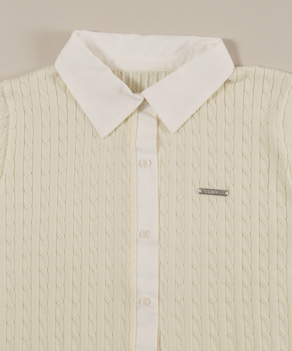 シャツドッキング半袖ニット