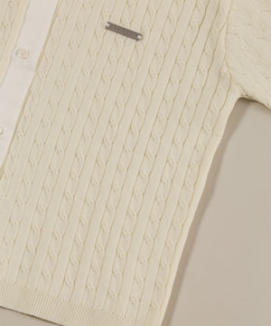 シャツドッキング半袖ニット