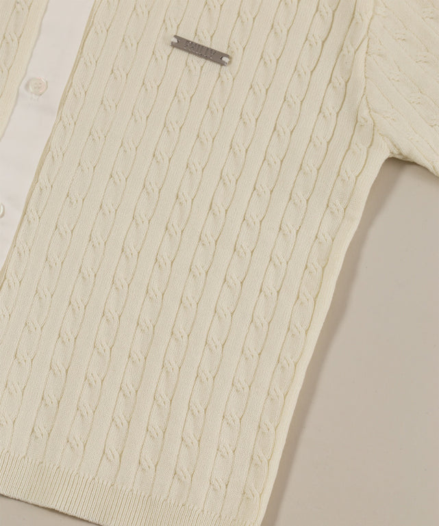 シャツドッキング半袖ニット