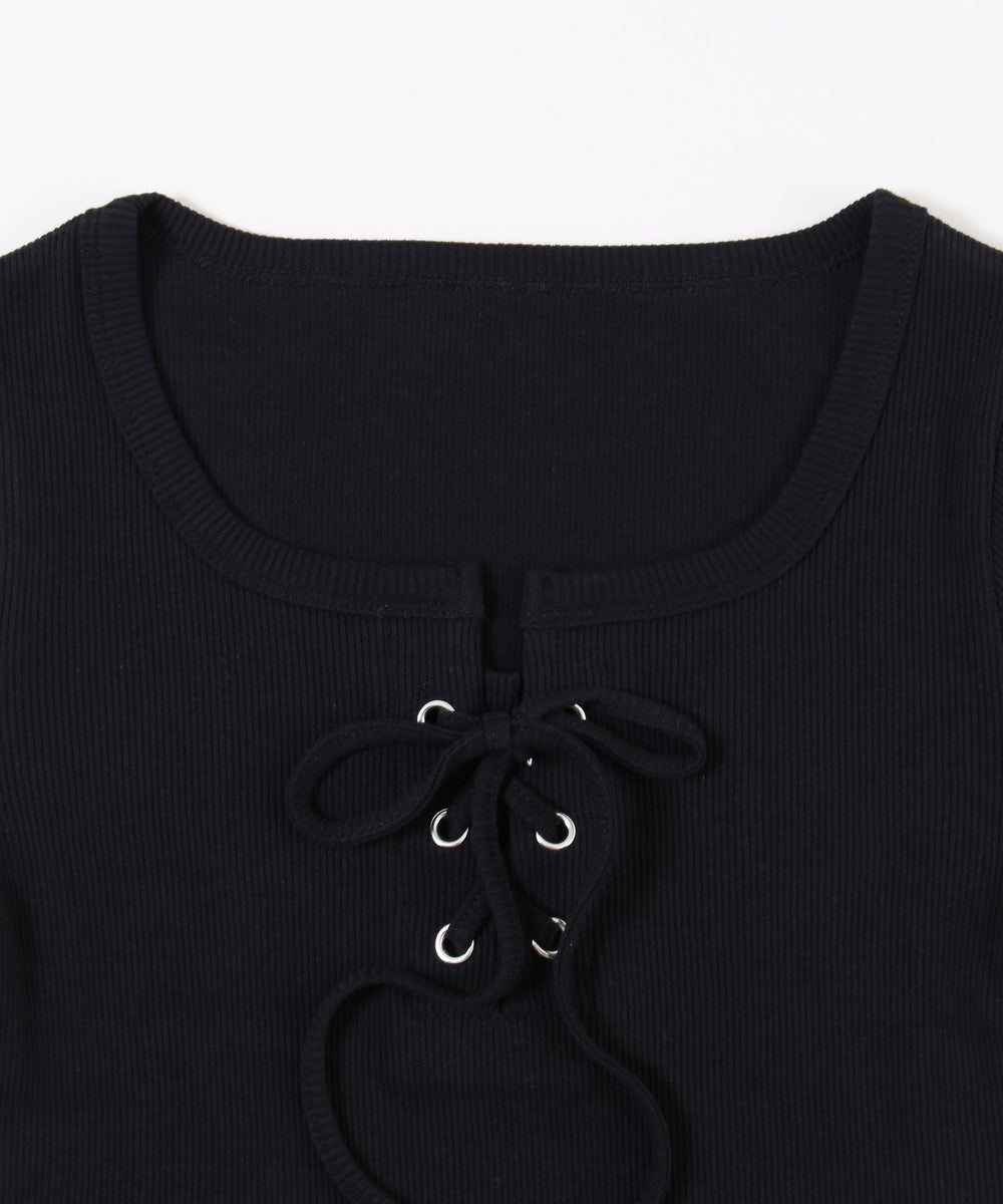 フロントレースアップトップス