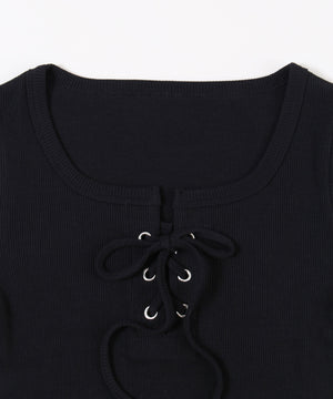 フロントレースアップトップス