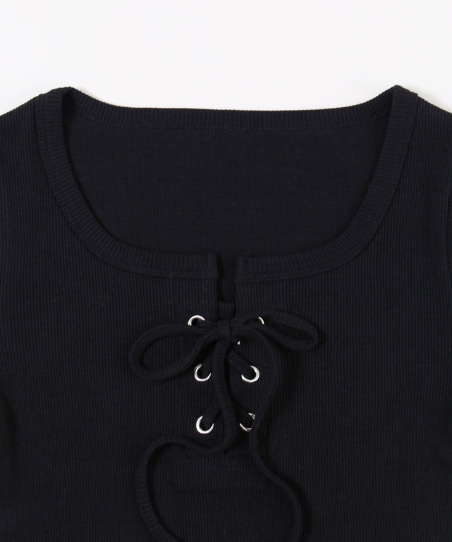 フロントレースアップトップス