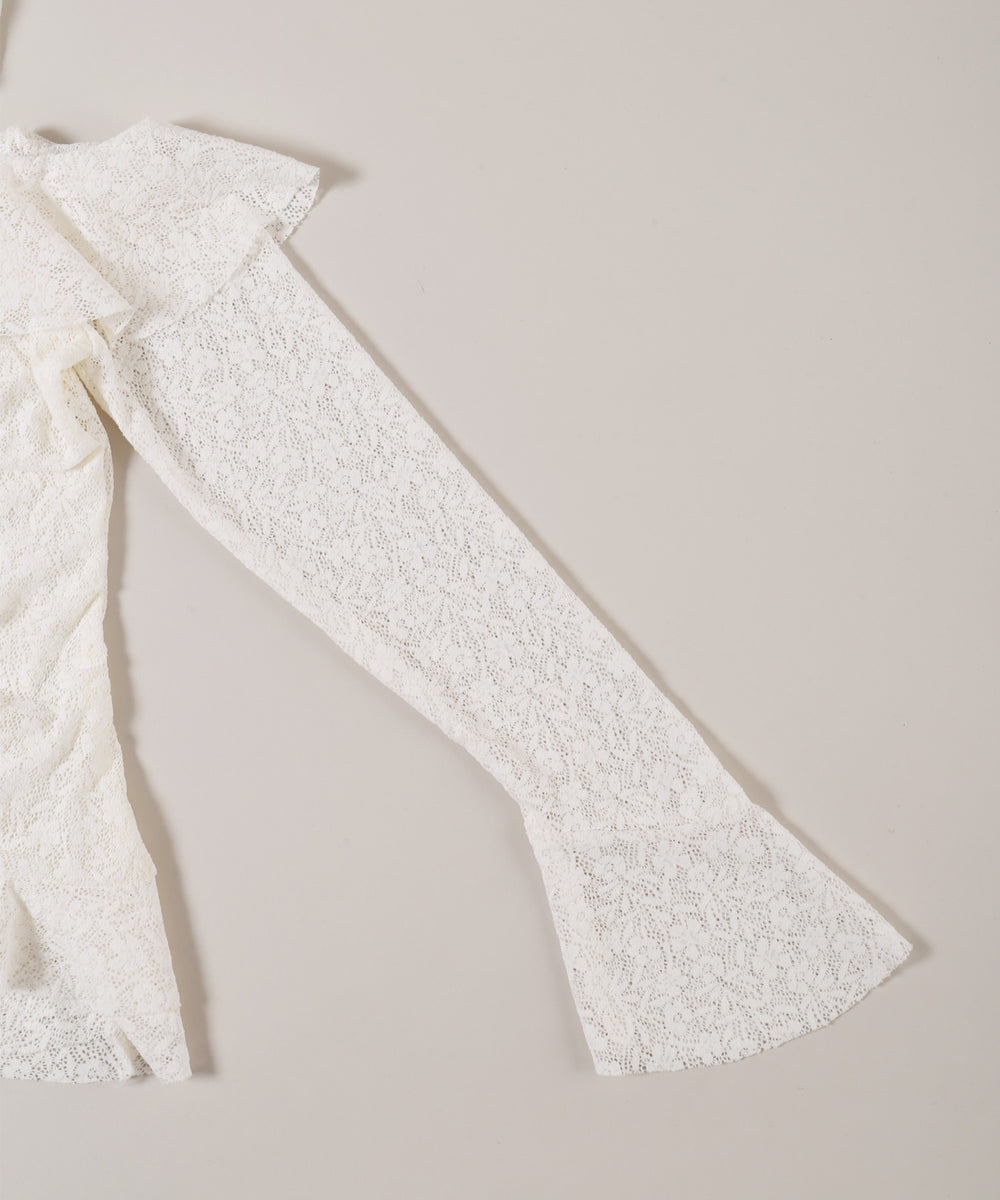 ベルスリーブレースオフショルトップス