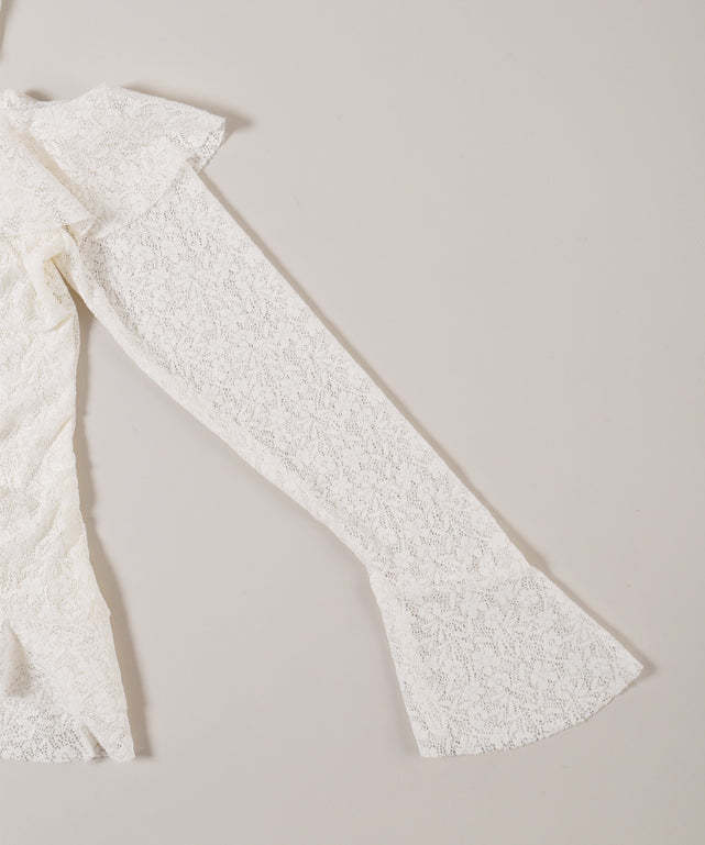 ベルスリーブレースオフショルトップス